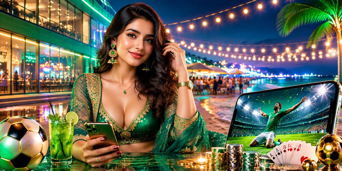 সেন্ট মার্টিন দ্বীপে সমুদ্র সৈকতে মোবাইলে লটারি খেলছেন একজন সদস্য